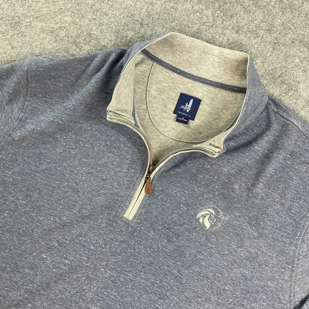 Johnnie O Golf Mens 1/4 Zip Pullover XL Blue Heathered Stretch Long Sleeve